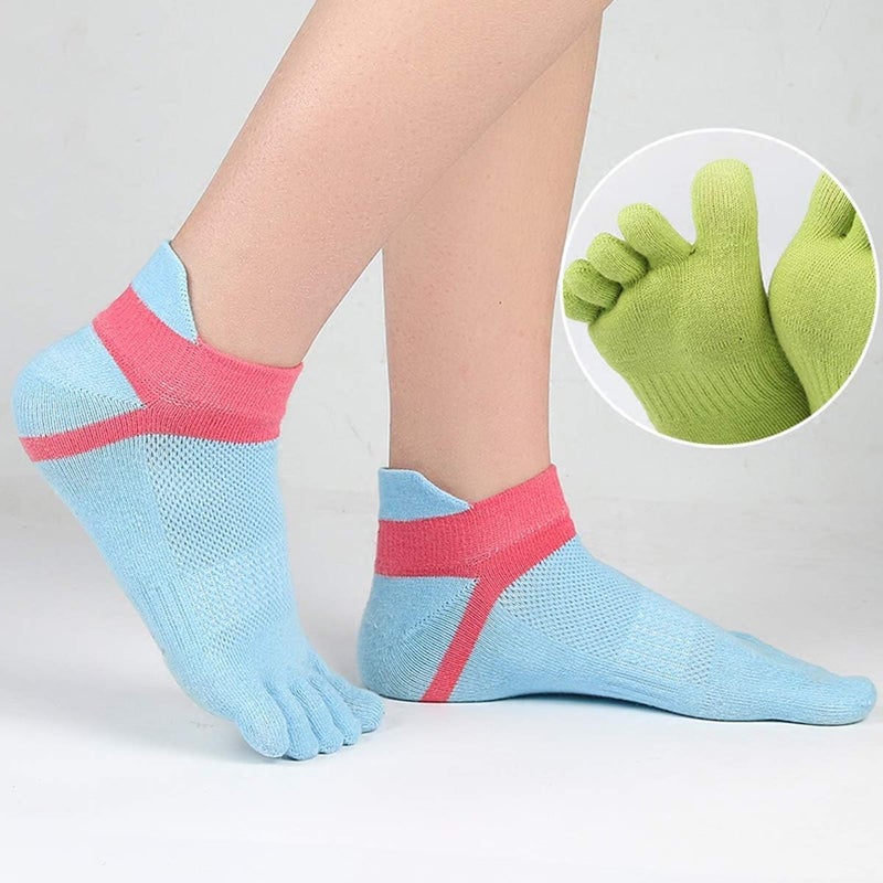 Fasot Women Toe Socks 5 Finger Cotton Wicking Athletic 6 Pack 3 Pack - Image 3